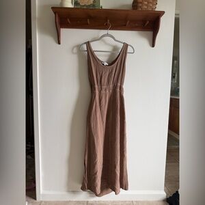 Sleeveless Brown Maxi Dress